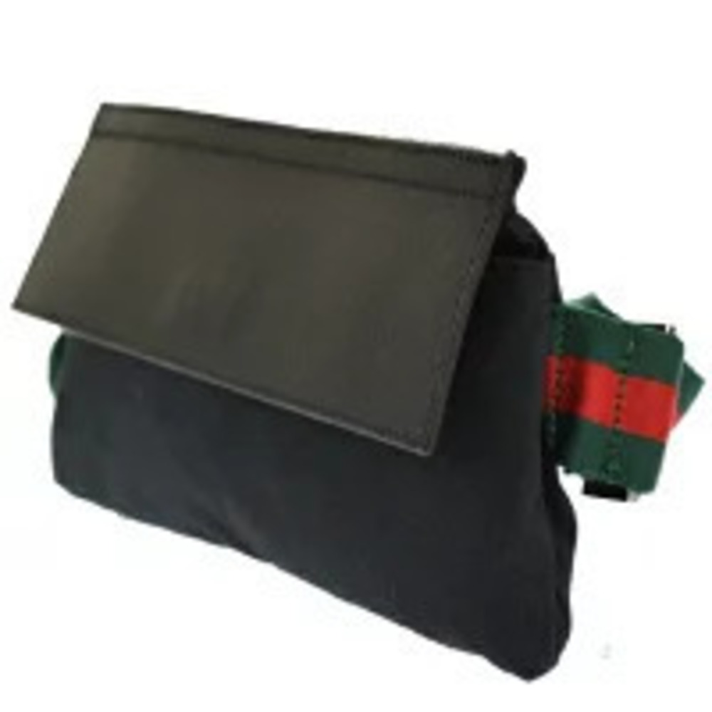 Gucci Sherry Green Canvas Leather Bag Black Shoulder Red GG Black Red